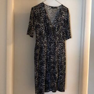 Leopard wrap dress size large